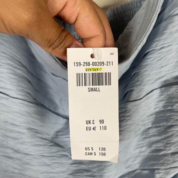 Abercrombie & Fitch Blue Puff Sleeve Smocked Maxi Dress size Small - Picture 4 of 10